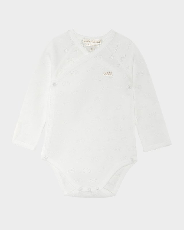 Kid's Pointelle Angel Wings Bodysuit, Size Newborn-
